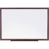 Lorell Wood Frame Dry-Erase Marker Boards - 72" (6 ft) Width x 48" (4 ft) Height - White Melamine Surface - Brown Wood Frame - 1 Each
