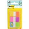 Post-it&reg; Flags - 60 - 1" x 1 3/4" - Rectangle - Unruled - Orange, Blue, Green, Pink, Yellow, Purple, Assorted - Reusable, Repositionable, Self-adh