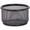 Lorell Mesh Wire Pencil Cup Holder - 3.8" x 2.1" x - Steel - 1 Each - Black