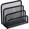 Lorell Mesh Vertical Desktop File Sorter - 4 Divider(s) - 5.6" Height x 5.3" Width x 3.1" Depth - Black - Steel - 1 Each