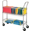 Lorell Wire Mail Cart - 99.21 lb Capacity - 4 Casters - 4" Caster Size - Steel - x 34.3" Width x 12.5" Depth x 40" Height - Chrome - 1 Each
