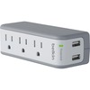 Belkin 3-Outlet Mini Travel Surge Protector with USB Ports (2.1 AMP) - 3 x NEMA 5-15R, 2 x USB - 918 J - 120 V AC Input - 120 V AC, 5 V DC Output - 36