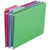 Smead FasTab 1/3 Tab Cut Letter Recycled Hanging Folder - 8 1/2" x 11" - Top Tab Location - Assorted Position Tab Position - Blue, Green, Red - 10% Pa