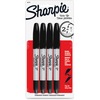Sharpie Twin Tip Permanent Markers - Fine, Ultra Fine Marker Point - Black Alcohol Based Ink - 4 / Pack