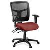 Lorell ErgoMesh Series Managerial Mesh Mid-Back Chair - Shire Tulip Fabric Seat - Black Back - Black Frame - 5-star Base - Black - 1 Each