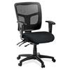 Lorell ErgoMesh Series Managerial Mesh Mid-Back Chair - Insight Ebony Fabric Seat - Black Back - Black Frame - 5-star Base - Black - 1 Each