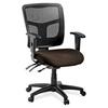 Lorell ErgoMesh Series Managerial Mesh Mid-Back Chair - Forte Fudge Fabric Seat - Black Back - Black Frame - 5-star Base - Black - 1 Each