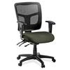 Lorell ErgoMesh Series Managerial Mesh Mid-Back Chair - Perfection Olive Green Fabric Seat - Black Back - Black Frame - 5-star Base - Black - 1 Each