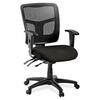 Lorell ErgoMesh Series Managerial Mesh Mid-Back Chair - Perfection Black Fabric Seat - Black Back - Black Frame - 5-star Base - Black - 1 Each