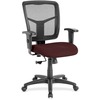 Lorell Ergomesh Managerial Mesh Mid-back Chair - Perfection Burgundy Fabric Seat - Black Back - Black Frame - 5-star Base - 1 Each
