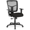 Lorell Ergomesh Managerial Mesh Mid-back Chair - Perfection Black Fabric Seat - Black Back - Black Frame - 5-star Base - 1 Each