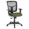 Lorell Ergomesh Managerial Mesh Mid-back Chair - Expo Leaf Fabric Seat - Black Back - Black Frame - 5-star Base - 1 Each
