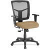 Lorell Ergomesh Managerial Mesh Mid-back Chair - Perfection Beige Fabric Seat - Black Back - Black Frame - 5-star Base - 1 Each