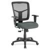 Lorell Ergomesh Managerial Mesh Mid-back Chair - Expo Fog Fabric Seat - Black Back - Black Frame - 5-star Base - 1 Each
