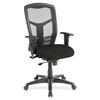 Lorell Executive Mesh High-back Swivel Chair - Perfection Black Fabric Seat - Steel Frame - 1 Each