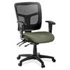 Lorell ErgoMesh Series Managerial Mesh Mid-Back Chair - Shire Sage Fabric Seat - Black Back - Black Frame - 5-star Base - Black - 1 Each