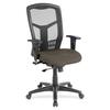 Lorell Executive Mesh High-back Swivel Chair - Shire Stonewall Fabric Seat - Steel Frame - 1 Each