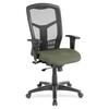 Lorell Executive Mesh High-back Swivel Chair - Shire Sage Fabric Seat - Steel Frame - 1 Each