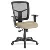 Lorell Ergomesh Managerial Mesh Mid-back Chair - Shire Travertine Fabric Seat - Black Back - Black Frame - 5-star Base - 1 Each
