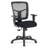 Lorell Ergomesh Managerial Mesh Mid-back Chair - Insight Ebony Fabric Seat - Black Back - Black Frame - 5-star Base - 1 Each