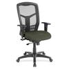 Lorell Executive Mesh High-back Swivel Chair - Perfection Olive Green Fabric Seat - Steel Frame - 1 Each