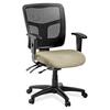 Lorell ErgoMesh Series Managerial Mesh Mid-Back Chair - Shire Travertine Fabric Seat - Black Back - Black Frame - 5-star Base - Black - 1 Each