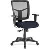 Lorell Ergomesh Managerial Mesh Mid-back Chair - Perfection Navy Fabric Seat - Black Back - Black Frame - 5-star Base - 1 Each
