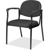 Eurotech Dakota Guest Chair With Arms - Charcoal Fabric Seat - Charcoal Fabric Back - Steel Frame - Four-legged Base - 1 Each