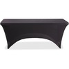 Iceberg 6' Stretchable Fabric Table Cover - Polyester, Spandex - Black - 1 Each