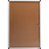 Lorell Enclosed Cork Bulletin Board - 36" Height x 24" Width - Natural Cork Surface - Lock, Resilient, Durable, Self-healing - Aluminum Frame - 1 Each