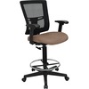 Lorell Mesh Back Drafting Stool - Malted Seat - Mid Back - 5-star Base - Malted - 1 Each