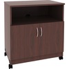 Lorell Mobile Machine Stand with Shelf - 30.8" Height x 28" Width x 19.3" Depth - Mahogany - Laminated Particleboard - Mahogany