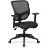 Lorell Executive Mesh Mid-Back Office Chair - Black Fabric Seat - Black Back - 5-star Base - 1 Each
