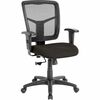 Lorell Managerial Mesh Mid-back Chair - Fabric Seat - Black Back - Black Frame - 5-star Base - 1 Each