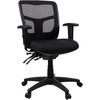 Lorell Ergomesh Swivel Mesh Mid-back Office Chair - Black Fabric Seat - Black Back - Black Frame - 5-star Base - Black - 1 Each