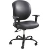 Safco Alday 24/7 Task Chair - Black Polyester Seat - Black Vinyl Back - 5-star Base - Black - 1 Each
