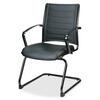 Eurotech europa LE333TNM Guest Chair - Black Leather Seat - Black Leather Back - Titanium Frame - 1 Each