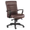 Eurotech Manchester Mid Back Executive Chair - Brown Leather Seat - Brown Leather Back - Steel Frame - 5-star Base - 1 Each