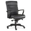 Eurotech Manchester Mid Back Executive Chair - Black Leather Seat - Black Leather Back - Steel Frame - 5-star Base - 1 Each