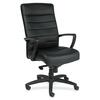 Eurotech Manchester High Back Executive Chair - Black Leather Seat - Black Leather Back - Steel Frame - 5-star Base - 1 Each