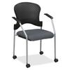 Eurotech Breeze Chair with Casters - Chambray Fabric Seat - Chambray Back - Gray Steel Frame - Four-legged Base - 1 Each