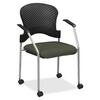 Eurotech Breeze Chair with Casters - Olive Green Fabric Seat - Olive Green Back - Gray Steel Frame - Four-legged Base - 1 Each
