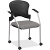 Eurotech Breeze Chair with Casters - Pewter Fabric Seat - Pewter Back - Gray Steel Frame - Four-legged Base - 1 Each