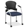 Eurotech breeze FS8270 Stacking Chair - Blueberry Fabric Seat - Blueberry Back - Gray Steel Frame - Four-legged Base - 1 Each
