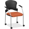 Eurotech Breeze Chair with Casters - Bloodshot Fabric Seat - Bloodshot Back - Gray Steel Frame - Four-legged Base - 1 Each