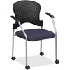 Eurotech Breeze Chair with Casters - Winery Fabric Seat - Winery Back - Gray Steel Frame - Four-legged Base - 1 Each