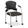 Eurotech Breeze Chair with Casters - Metal Fabric Seat - Metal Back - Gray Steel Frame - Four-legged Base - 1 Each