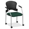 Eurotech breeze FS8270 Stacking Chair - Forest Fabric Seat - Forest Back - Gray Steel Frame - Four-legged Base - 1 Each