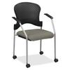 Eurotech breeze FS8270 Stacking Chair - Stone Fabric Seat - Stone Back - Gray Steel Frame - Four-legged Base - 1 Each