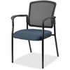 Lorell Mesh Back Stackable Guest Chair - Shire Chesapeake Seat - Black Frame - 1 Each